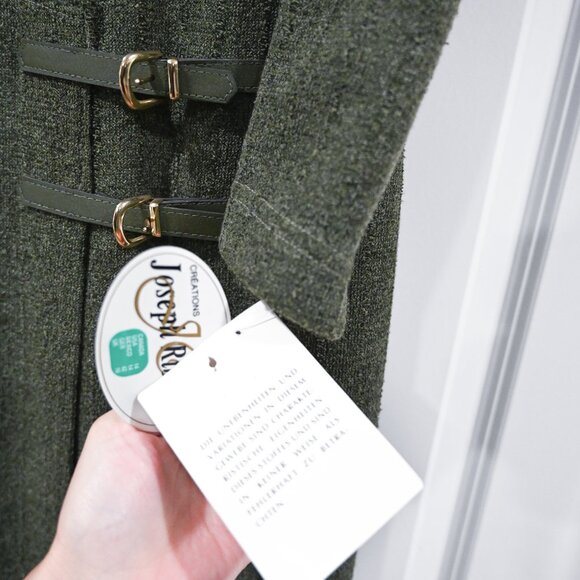 Joseph Ribkoff Size 14 Vintage Forest Green Textured Midi Dress - Picture 2 of 12